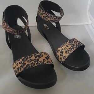 MIA Women's Black and Leopard Sandals